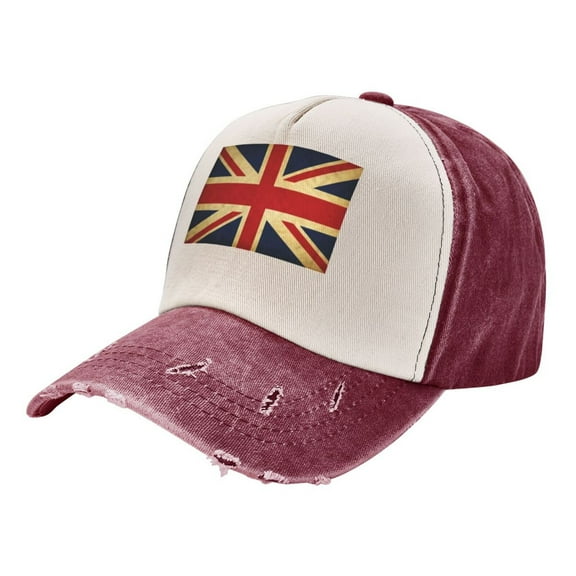 British Flag Natural Distressed Baseball Cap Dad Hats for Men Women Vintage Trucker Hat Low Profile Ball Caps