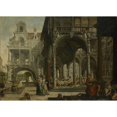 thumbnail image 2 of Hendrick Aerts 24x18 Gold Ornate Framed and Double Matted Museum Art Print Titled - Imaginary Renaissance Palace (1602), 2 of 4