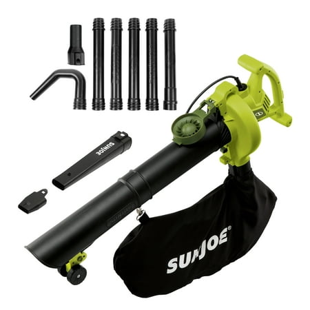 Sun Joe 14-Amp High Performance Variable-Speed (up to 250 MPH) Electric Blower/Vacuum/Mulcher with Metal Impeller + Gutter Kit
