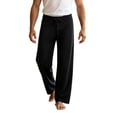 thumbnail image 4 of PNTUTB Wide Leg Pants for Men Solid Color Drawstring Trousers Casual Loose Comfortable Trendy Lounge Workout Yoga Sporty Pants, 4 of 7