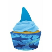 Shark Splash Cupcake Wrappers with Picks- 12ct