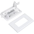 thumbnail image 6 of Buyer's Point Brush Wall Plate w/Built in Mounting Bracket, Decora Style, Cable Pass Through Insert for Wires, Single Gang Cable Access Strap, Wall Socket for HDTV, HDMI, Home Theater (2 Pack, White), 6 of 7