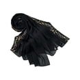 thumbnail image 2 of Women's Embroidered Floral Chiffon Scarf, Lightweight Summer Fall Wrap, Elegant Versatile Shawl for Wedding, Gift, and Casual Style Black, 2 of 8