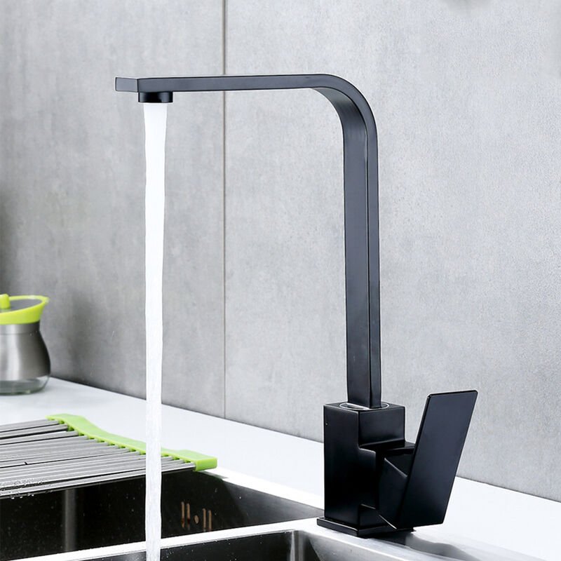 Black kitchen sink mixer 360° Rotation