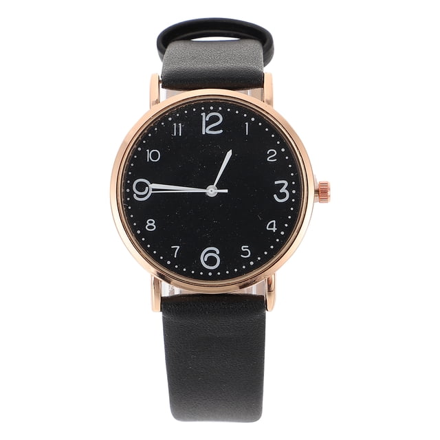 Shisuyan Montre Décontractée Cuir Noir 1ensemble 9.3X1.6In