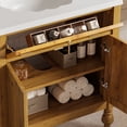 thumbnail image 4 of 30-Inch Walnut Bathroom Vanity: Seashell Resin Sink, Flip-Up Storage & Soft-Close Doors, 4 of 11