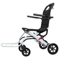 thumbnail image 5 of Anvazise Portable Aluminum Alloy Travel Wheelchair,17.7 Inches Transport Wheelchair Lightweight Foldable Wheelchair with Handlebar Brake Lever for Adults Seniors, Supports 265lbs Capacity,White, 5 of 8