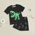thumbnail image 2 of kpoplk Toddler Baby Boy Baseball OutfitSummer Short Sleeve T Shirt Baseball Short Set Summer Clothes(Green,5-6 Y), 2 of 4