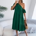 thumbnail image 3 of Summer One Shoulder Mini Baby Doll Dress Women 2026 Casual Puff Sleeve Dresses Loose Tiered A Line Flowy Short Dress, 3 of 6