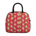 thumbnail image 2 of Funny Food Pattern Lunch Bag Pizza Party Themed Reusable Thermal Cooler Tote for Students & Adults, 2 of 7