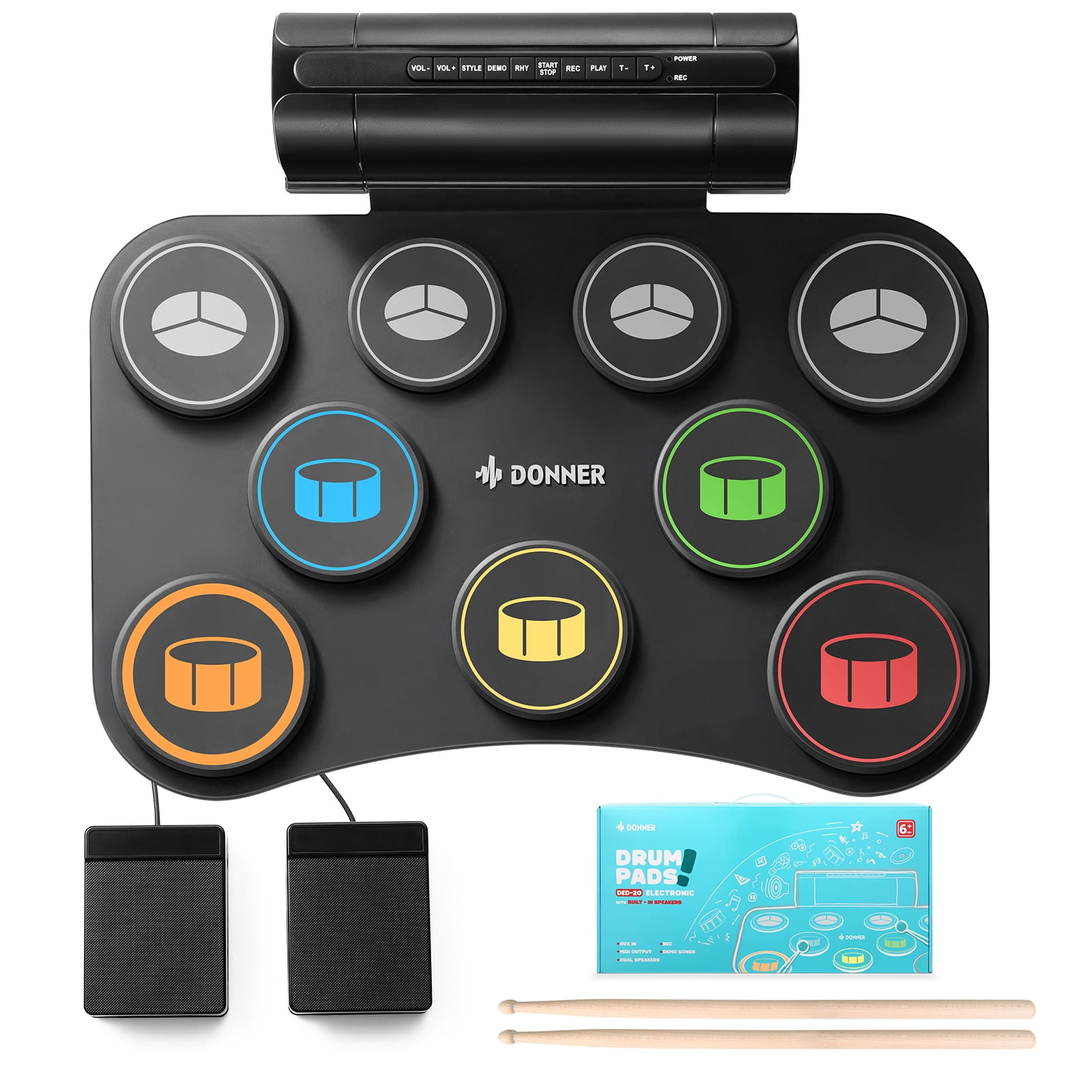 Donner 9-Pad Electronic Drum Set with Dual Speakers