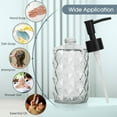 thumbnail image 4 of Glass Soap Dispenser Diamond Design, 12 Ounce Multifunctional Soap Dispenser（Clear）, 4 of 9