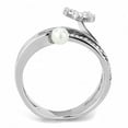 thumbnail image 3 of Womens Rings High polished (no plating) Stainless Steel Ring with Synthetic Pearl in White DA059, 3 of 4