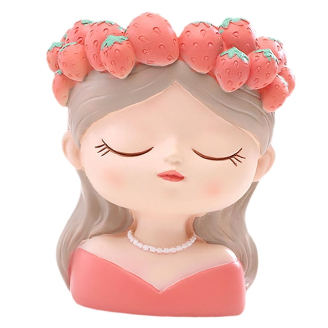 Mini macetero de resina con forma de niña meditadora, decoración de escritorio para el espacio de trabajo, pieza decorativa, organizador de escritorio Estilo B