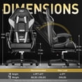 thumbnail image 3 of HLDIRECT Ergonomic Gaming Chair with Footrest, Gamer Chair with Lumbar & Headrest, Computer Chair for Adults, Black & White, 3 of 6
