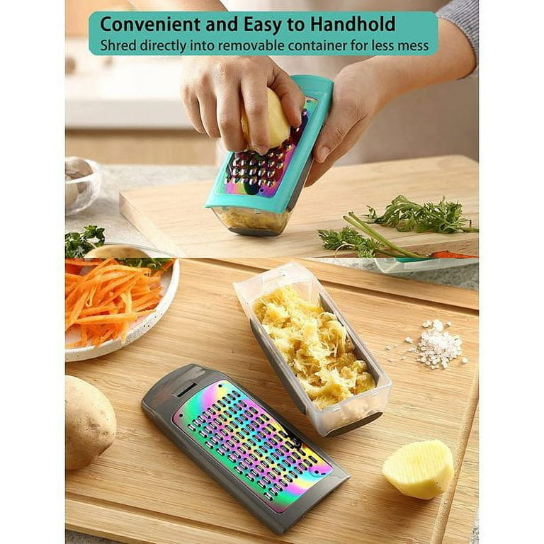 Marco Almond MA63 2-Piece Rainbow Box Grater Set Cheese Grater Zester Stainless Steel