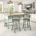 thumbnail image 3 of Home Square 2-Piece 29.5" Distressed Wood Swivel Bar Stool Set in Beige/Gray, 3 of 3