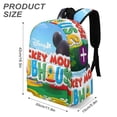 thumbnail image 3 of Mickey Mouse Clubhouse+-theme Backpack, Campus style schoolbag Bookbag with Adjustable Shoulder Straps And Large Zip Compartment, Unisex Travel Bags.17", 3 of 6