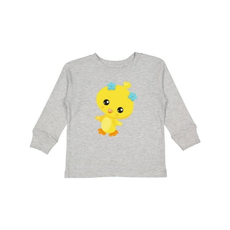 

Inktastic Cute Chicken Baby Chicken Chick Flowers Gift Toddler Toddler Girl Long Sleeve T-Shirt