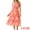 Hot Pink, variant on DARING DIVA Floral V Neck Short Sleeve Ruffle Tiered Midi Dress S Orange