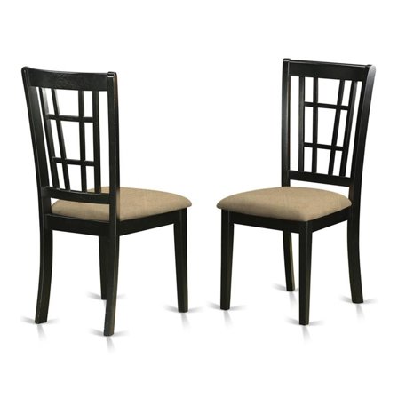 Atlin Designs 39" Fabric Dining Chairs in Black (Set of 2)