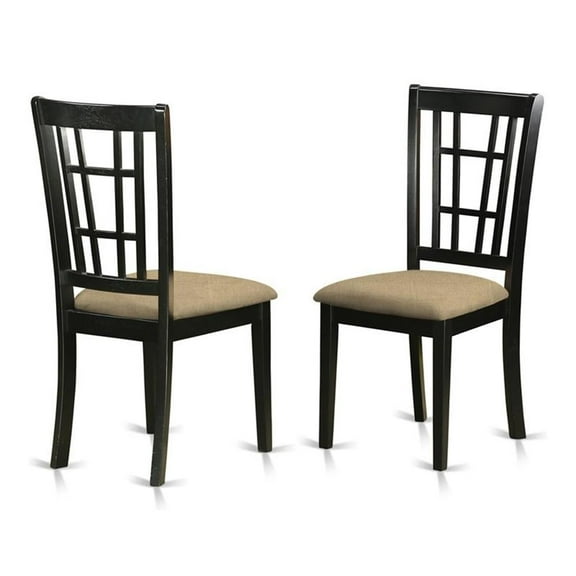 Atlin Designs 39" Fabric Dining Chairs in Black (Set of 2)