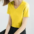 thumbnail image 5 of yillto Womens V Neck Shirts Basic Short Sleeve Loose Tee Tops Summer Casual Comfy Tshirts Clothes, 5 of 5