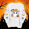 thumbnail image 5 of XSMGTUI Halloween Women's Sweatshirt Crew Neck Ghost Fall Pumpkin Long Sleeve Casual Witch Oversized Pullover Soft Comfortable Cute Vintage Graphic Top, 5 of 8