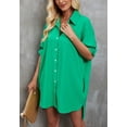 thumbnail image 5 of Button Down Shirt Dress, Green, Medium, 5 of 5