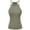 MILITARY GREEN, variant on FashionMille Women Regular Fit Casual Basic Active High Neck Ribbed Tank Top