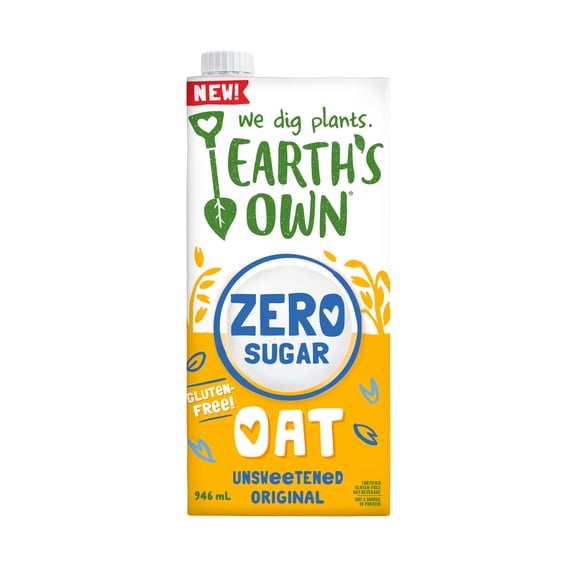 Earth's Own Gluten-Free, Zero Sugar Original Oat Milk Alternative, 946 mL