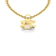 thumbnail image 4 of SuperJeweler E Initial Necklace in 14 Karat Yellow Gold, Diamond Accent and Swirly, With Free 18 inch Cable Chain, for Women, 4 of 6