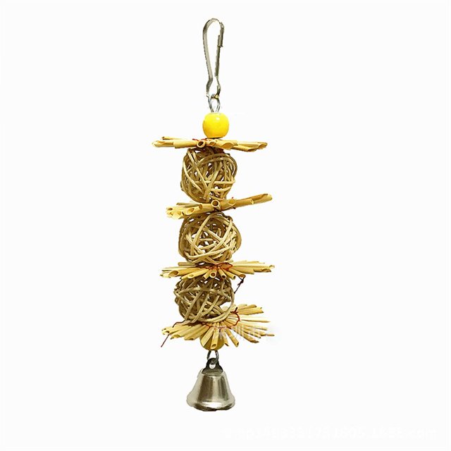 Juguete pequeño para mascotas, cuerda Molar de conejo para masticar, loro, hámster, pájaro, ratán de madera qym unisex
