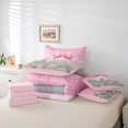 thumbnail image 6 of Castle Fairy Kawaii Ribbon Bow Girl Bedding Comforter Set 7-Piece,Abstract Marble King Bedding Sets,Dreamy Princess Glitter Ultra Soft Bed Sheets,Super Cozy Room Decor,Reversible, 6 of 8