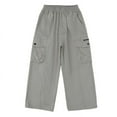 thumbnail image 2 of LUOGENLI Boys Pants 4T with Adjustable Waist Boys Kids Summer Casual Cargo Pants Solid Color Comfortable Loose Sweatpants Trousers for Sports Activewear Boys Pants Size 12 Long Grey 140, 2 of 9