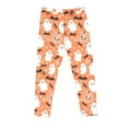 thumbnail image 2 of Odeerbi Toddler Girls Leggings Halloween Ghost Print Stretchy Tights Pants 3-8 Years Kids Soft Comfortable Ankle Length Printed Leggings Orange, 2 of 5