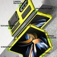 thumbnail image 2 of Compatible Metal Samsung Galaxy Z Fold 4 5G Phone Case with Hinge Protection & Stand,6ft Drop Tested Military Heavy Duty Dual Layer Protective Bumper Metal Case for Samsung Z Fold 4 Case Yellow, 2 of 14