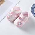 thumbnail image 2 of LNMQLPDBS Baby Girl Shoes Newborn Mary Jane Flats with Flower Soft Sole Non-Slip Crib Shoes Infant Toddler First Walkers Princess Dress Shoes, 2 of 9