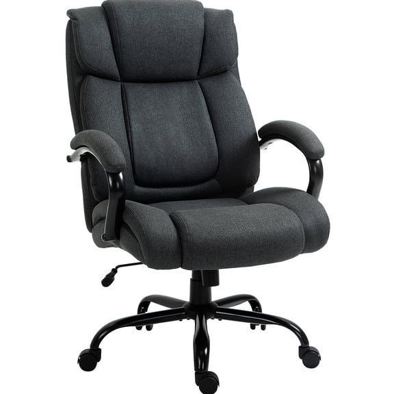 Linen - Fabric Big Tall Executive Chair / Adjustable Height, Mobility for Home Work