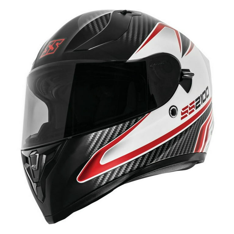 Speed Strength SS2100 Circuit Motorcycle Helmet Black White Red