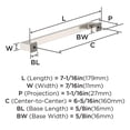 thumbnail image 4 of Amerock Bridgeport 6-5/16 inch (160mm) Center-to-Center Satin Nickel Cabinet Pull - 10 Pack, 4 of 5
