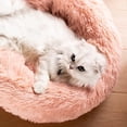 thumbnail image 4 of Cama genérica para mascotas, lavable, 50/60 cm, redonda, piel sintética de felpa, rosa, 4 of 7