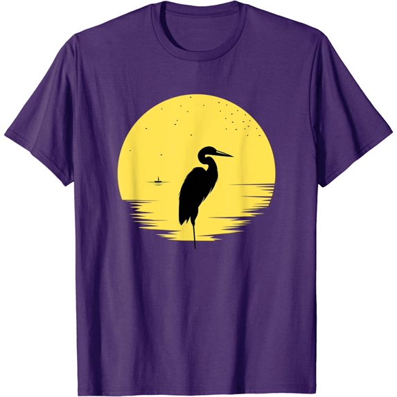 Heron Birds at Sunset Animal Wildlife Bird for Men Women T-Shirt