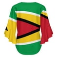 thumbnail image 6 of Flag Of Guyana.National Flag Of Guyana Women's V-Neck Blouse With 3/4 Ruffled Bell Sleeves Casual Top Ladies Blouses, 6 of 7