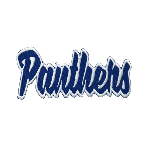 Panthers - Royal Blue/White - Team Mascot - Words/Names - Iron on Applique/Embroidered Patch