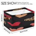 thumbnail image 4 of Valentine Colorful Hearts Leapard Printed Square Storage Bins with Handles Collapsible Containing Box 2 Packs, 4 of 9