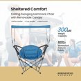 thumbnail image 2 of ARROWHEAD OUTDOOR Folding Swinging Hammock Camping Chair, w/ Canopy, Cup Holder, Storage Pouch, Carrying Bag, Blue, 2 of 7