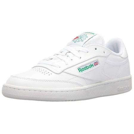 Reebok Club C 85 100000155 Men's White Green Leather Low Top Tennis Shoes REP13 (7.5)