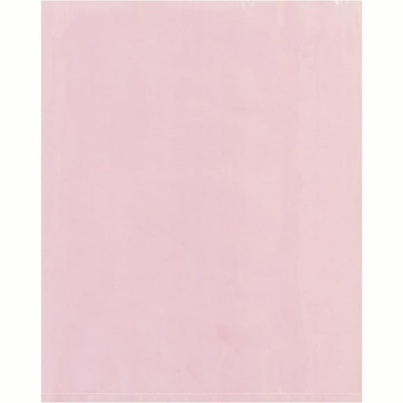 The Packaging Wholesalers Anti-Static Flat 4 Mil Poly Bags 8" x 12" Pink 1000/Case PBAS1140