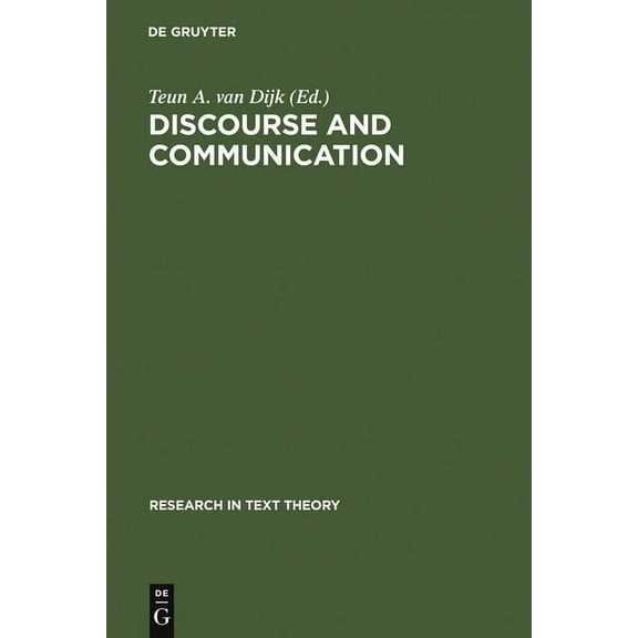 Research in Text Theory Discourse and Communication, Book 10, (Hardcover)